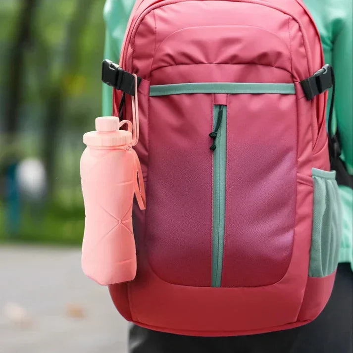 Foldable Silicone Water Bottle (600ML) – Leakproof, Lightweight & Travel-Friendly