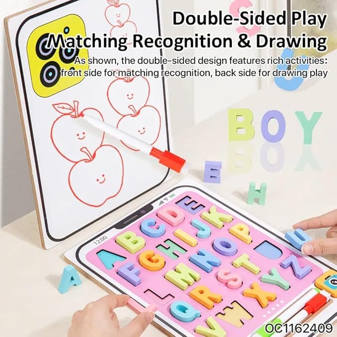 Kids Puzzle Alphabet/numeric Ipad style-Double-Sided Play Matching Recognition