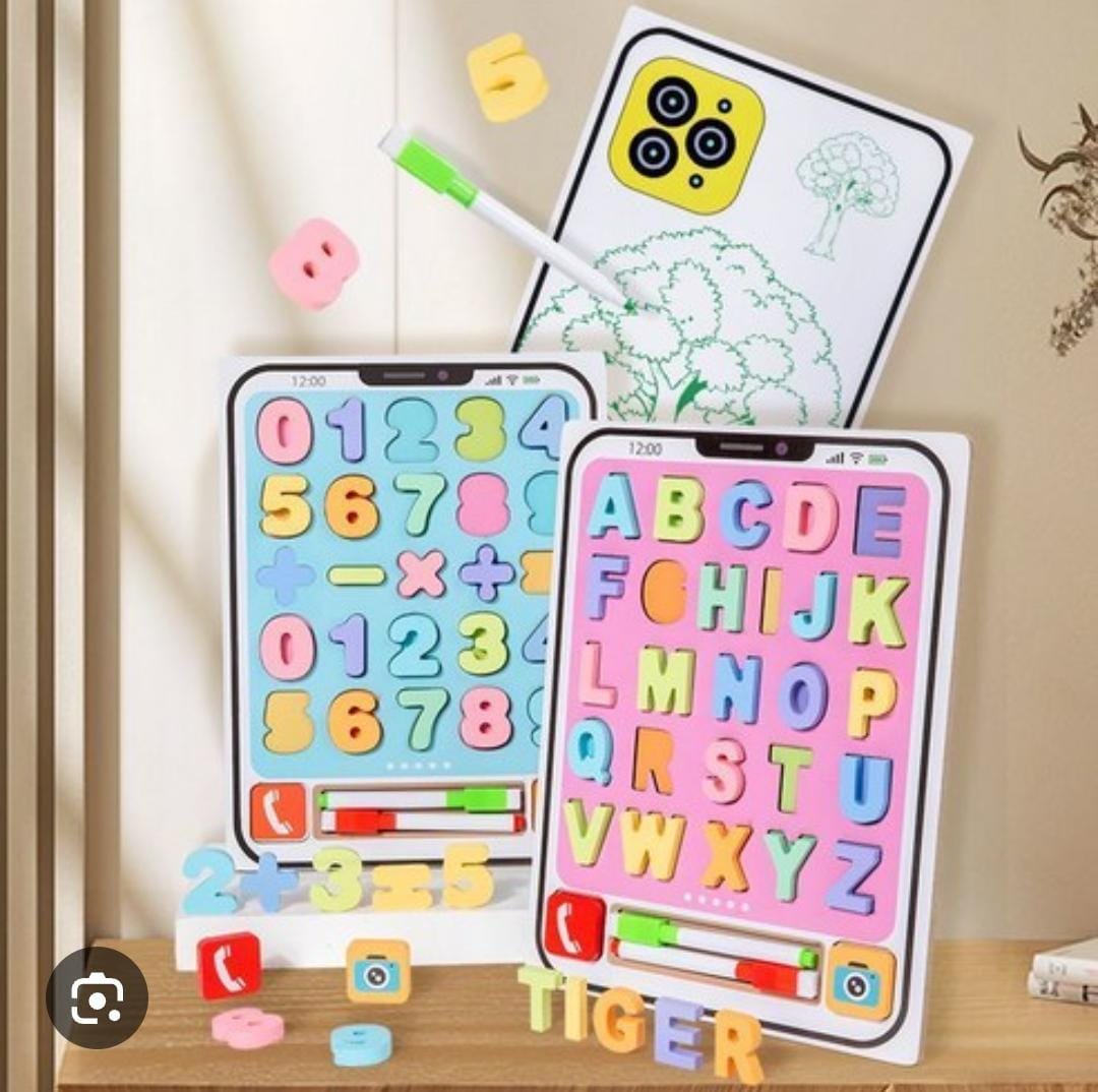Kids Puzzle Alphabet/numeric Ipad style-Double-Sided Play Matching Recognition