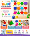 Kids 3D Geometric Shapes Guide Wooden Puzzle Board large 12x12 inches