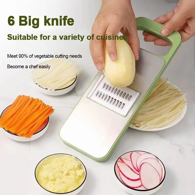 6 in 1 Stainless Steel  Multifunctional Vegetable Slicer Cutter