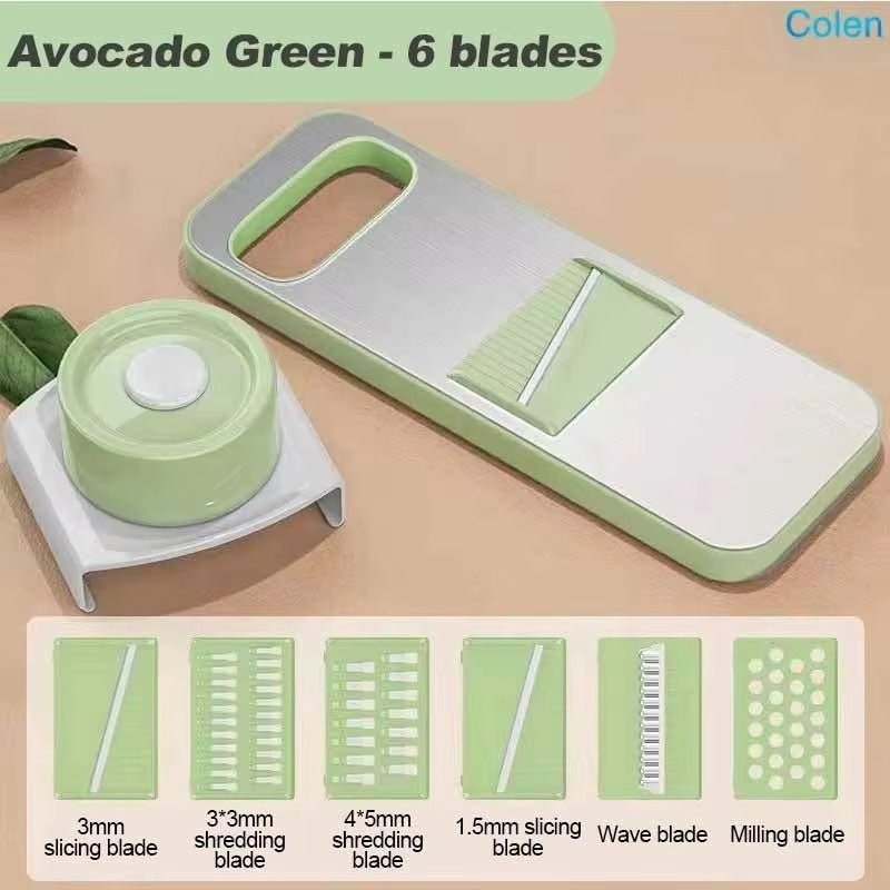 6 in 1 Stainless Steel  Multifunctional Vegetable Slicer Cutter