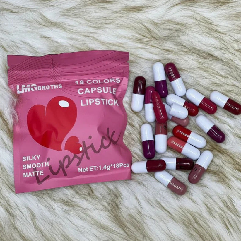 LMG BROTHS 18-Color Capsule Lipstick Set